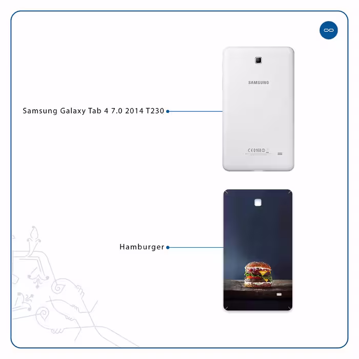 برچسب پوششی ماهوت مدل Hamburger مناسب برای تبلت سامسونگ Galaxy Tab 4 7.0 2014 T230