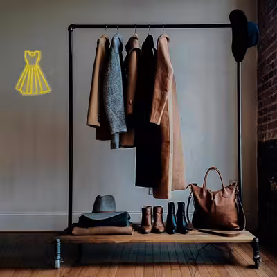 چراغ دیواری نئون دیزاین طرح Women-Clothes_YL