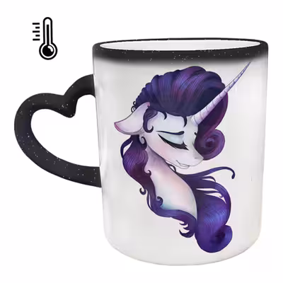 ماگ حرارتی مدل دسته قلبی اکلیلی طرح یونیکورن کد 29