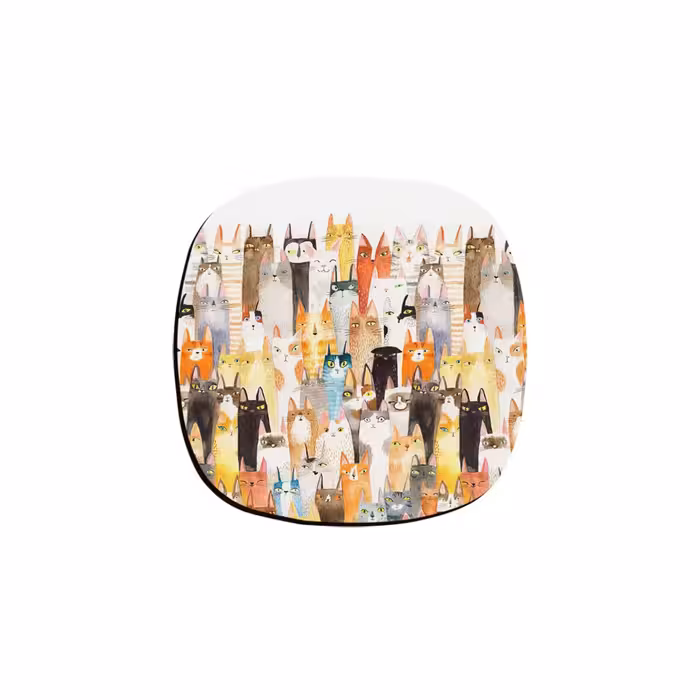 زیر لیوانی ترمه طراحان ایده مدل گربه های رنگی کد cfp1326 بسته شش عددی