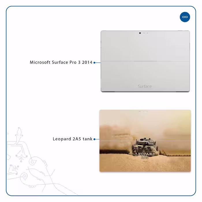 برچسب پوششی ماهوت مدل Leopard 2A5 tank مناسب برای تبلت مایکروسافت Surface Pro 3 2014