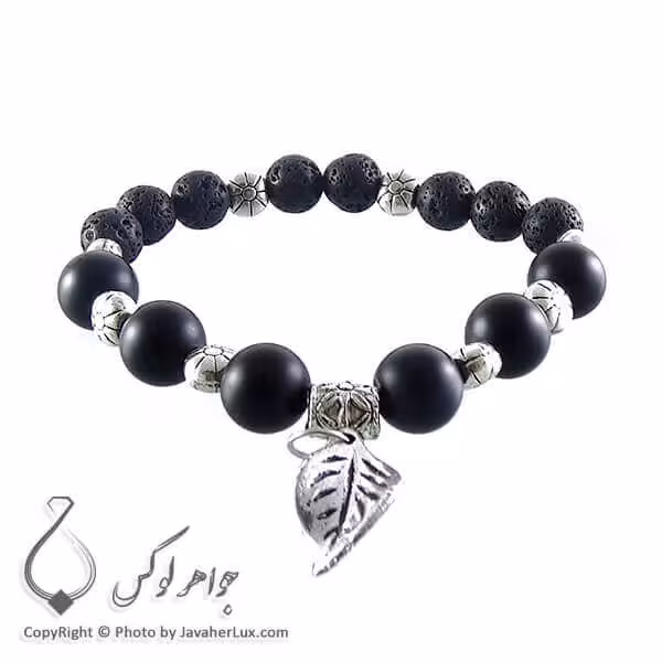 دستبند مهره ای مدل برگ _ کد : 200232