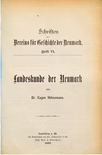 خرید و دانلود نسخه کامل کتاب Schriften des Vereins für Geschichte der Neumark