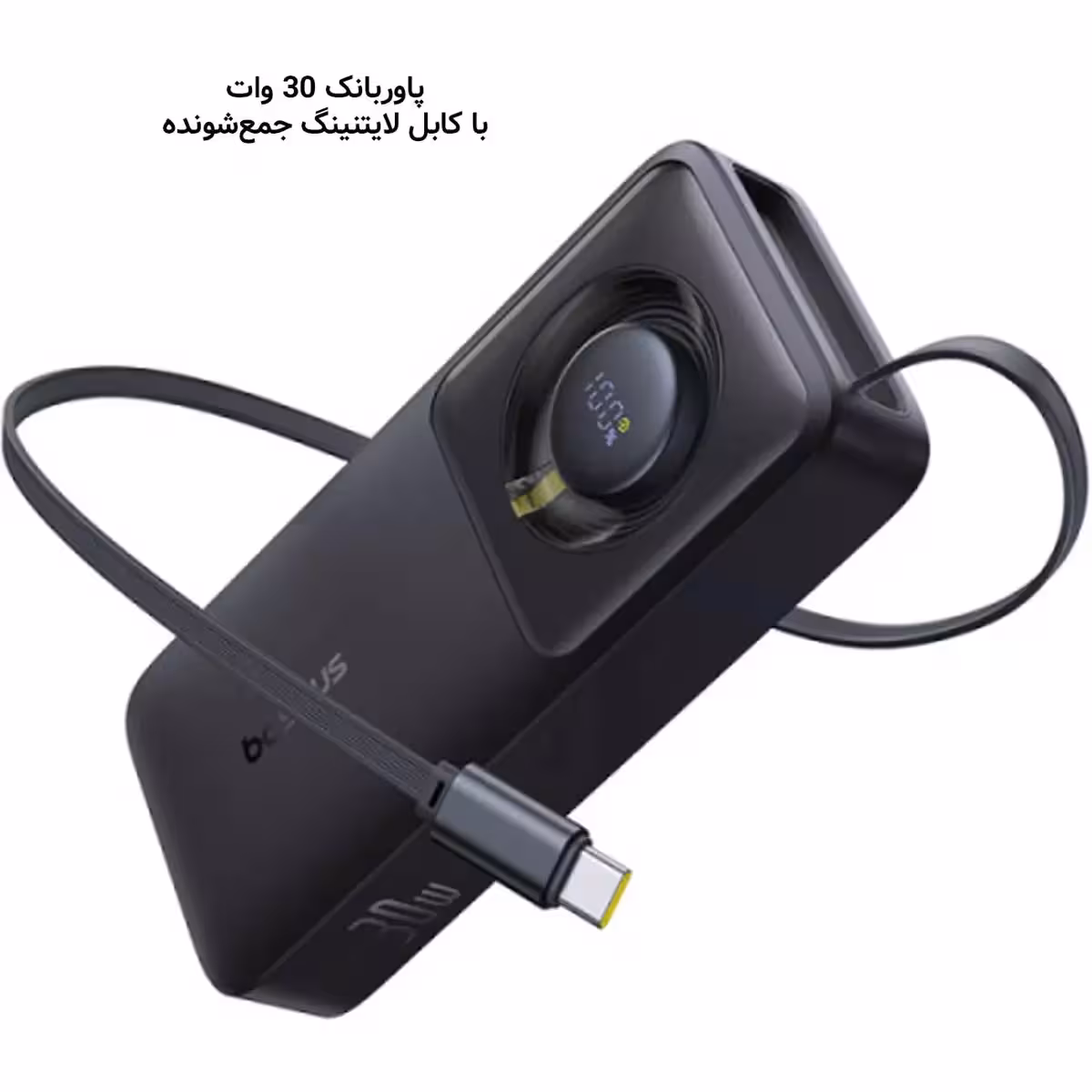 پاور بانک فست شارژ 30 وات 20000 با کابل لایتنینگ بیسوس P10070902842-00