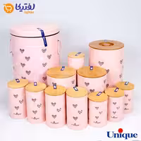سرویس آشپزخانه صورتی قلبی یونیک UN-8023 فانتزی 12 پارچه