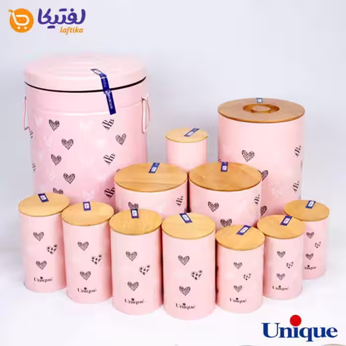 سرویس آشپزخانه صورتی قلبی یونیک UN-8023 فانتزی 12 پارچه