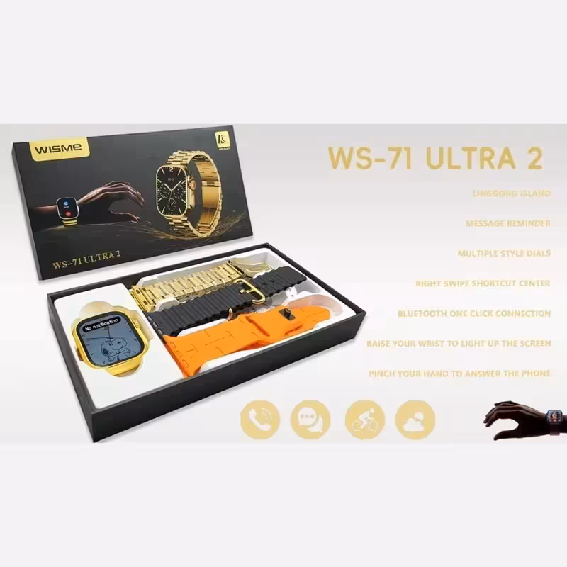 ساعت هوشمند WS-71 Ultra 2 - طلایی