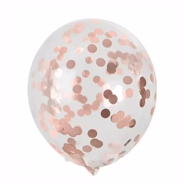 بادکنک شفاف پولکدار رزگلد