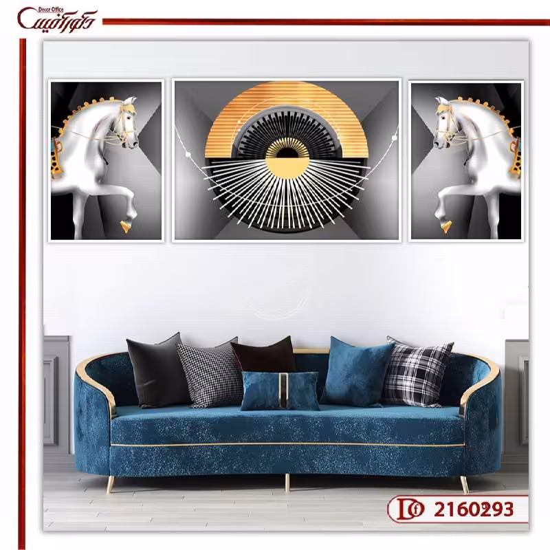 تابلو سه تکه اسب مدرن A2160293