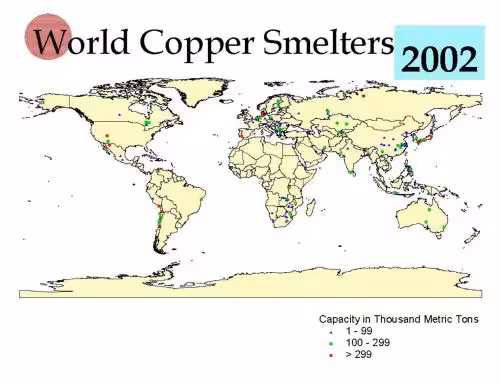 خرید و دانلود نسخه کامل کتاب Map and Table of World Copper Smelters