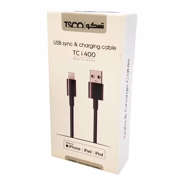 کابل شارژ اورجینال لایتنینگ تسکو مدل TC I400 مشکی