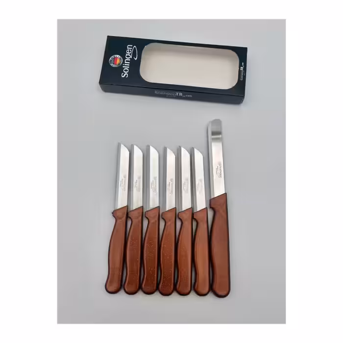 ست 6 عددی چاقوی میوه‌خوری و 1 عدد رنده میکرو سبزیجات زولینگن | Solingen | مدل کلیور سیم‌دار | رنگ مسی | تیغه استیل ضدزنگ | طراحی ارگونومیک | مناسب برای آشپزخانه | ساخت آلمان
