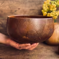 کاسه چوبی بلوط کد 0385