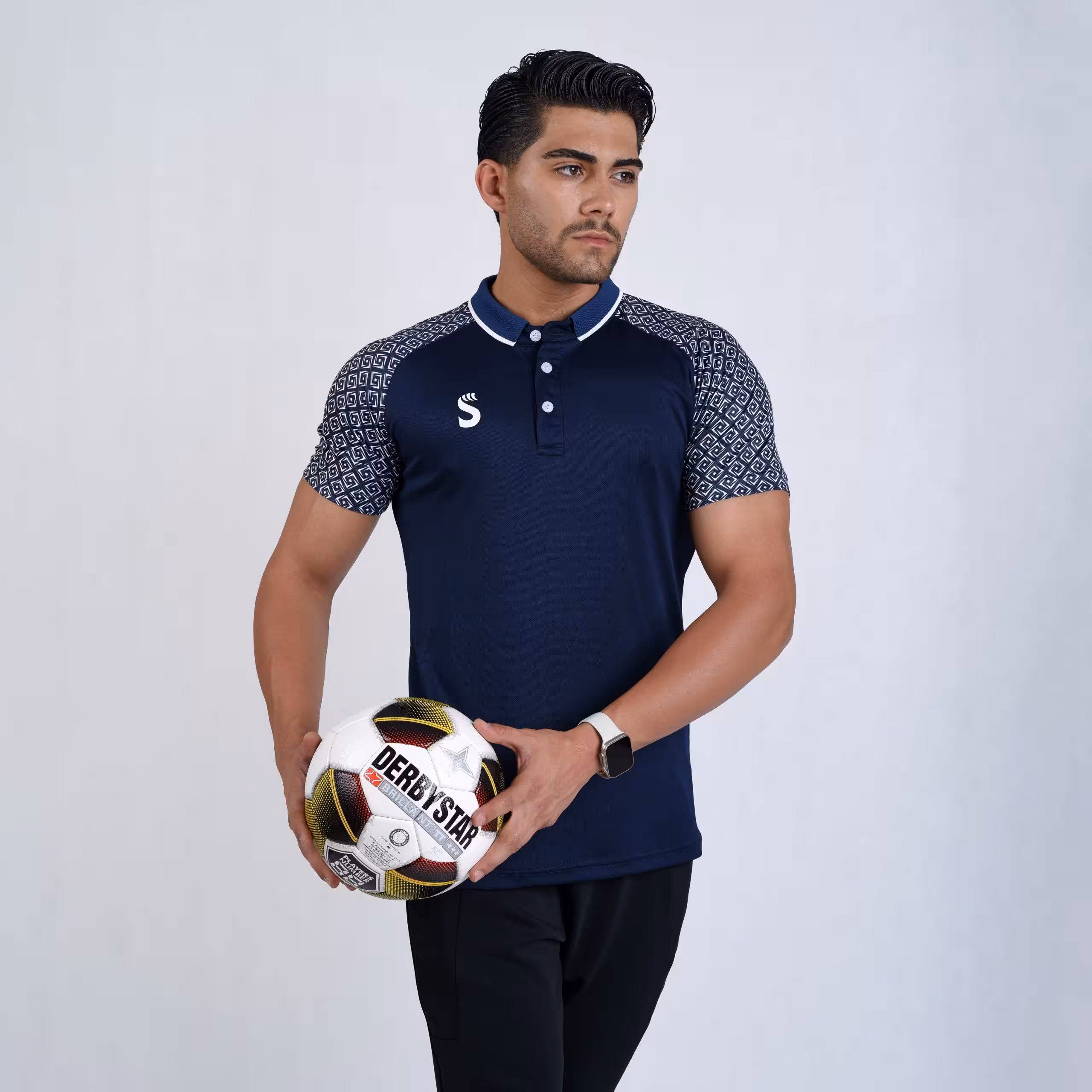 پولوشرت طرح لوزی کد 4225 سورمه ای/سفید سینا اسپرت