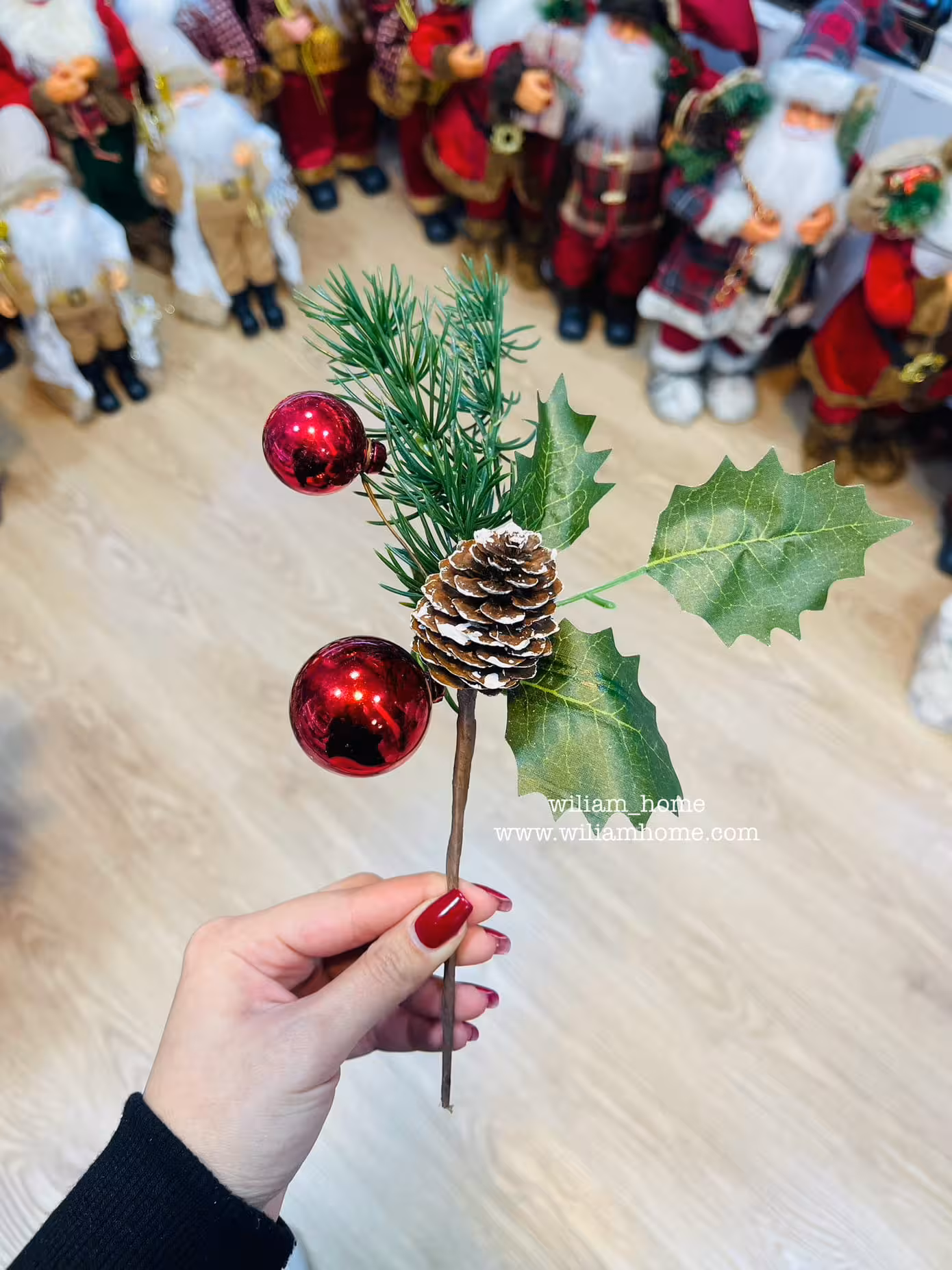 شاخه گوی قرمز و کاج کریسمس H-6