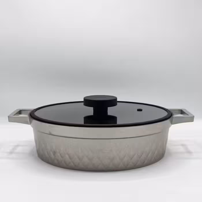 بنتاتی - ماهیتابه دو دسته 28 سانت تیتانیوم ( در دور سیلیکون ) بژ