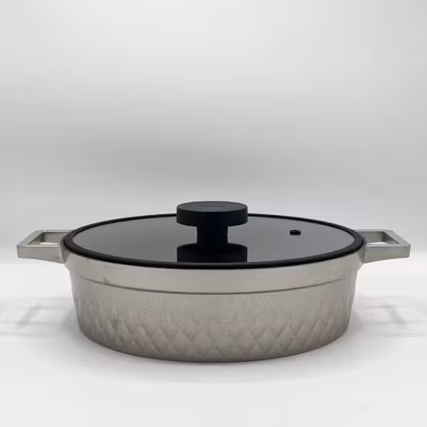 بنتاتی - ماهیتابه دو دسته 28 سانت تیتانیوم ( در دور سیلیکون ) بژ