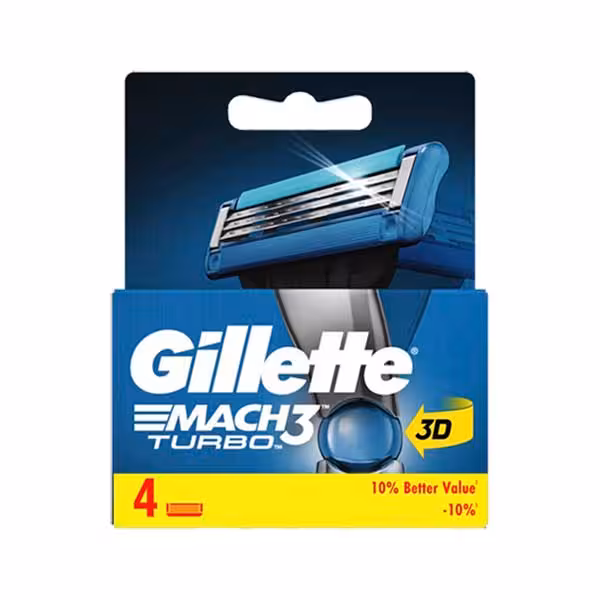 یدک خود تراش ژیلت مدل مچ تری توربو(mach 3 turbo)4 عددی