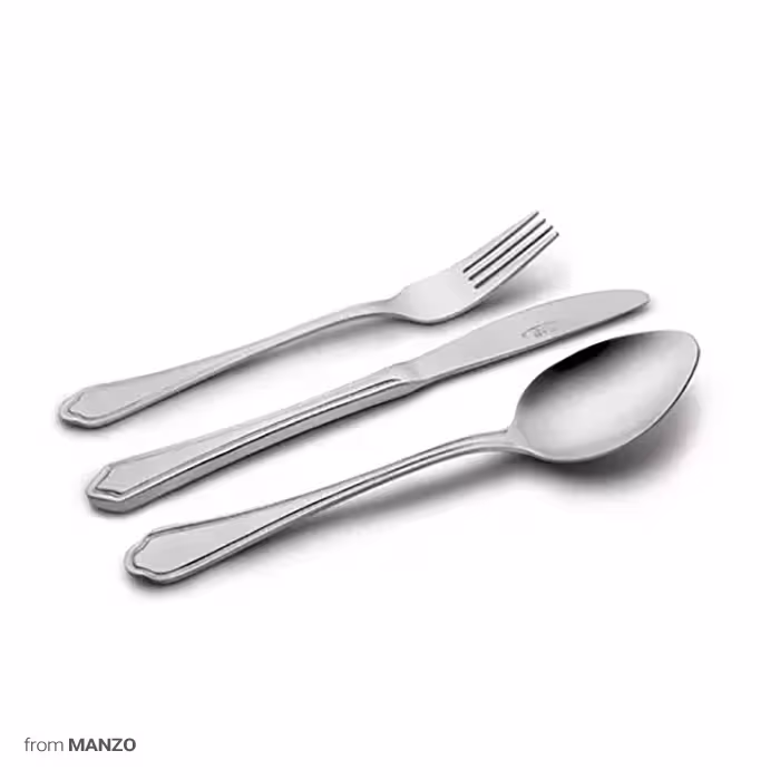 سرویس قاشق و چنگال 116 پارچه ناب استیل مدل ونیز براق