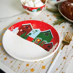 بشقاب طرح کریسمس قطر 26 سانت کد 290