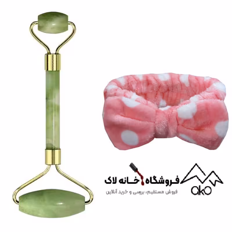 ست ماساژور دستی جیدرولر و هدبند حوله ای