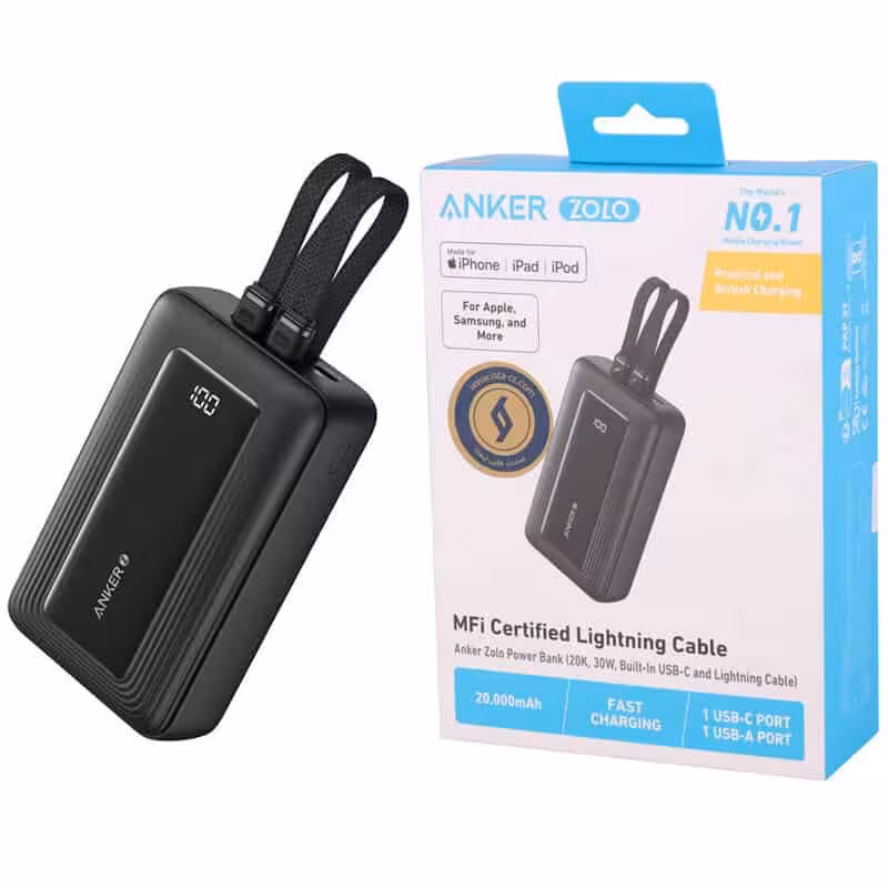 پاور بانک فست شارژ انکر Zolo A1681H11 30W ظرفیت 20000 میلی آمپر ساعت