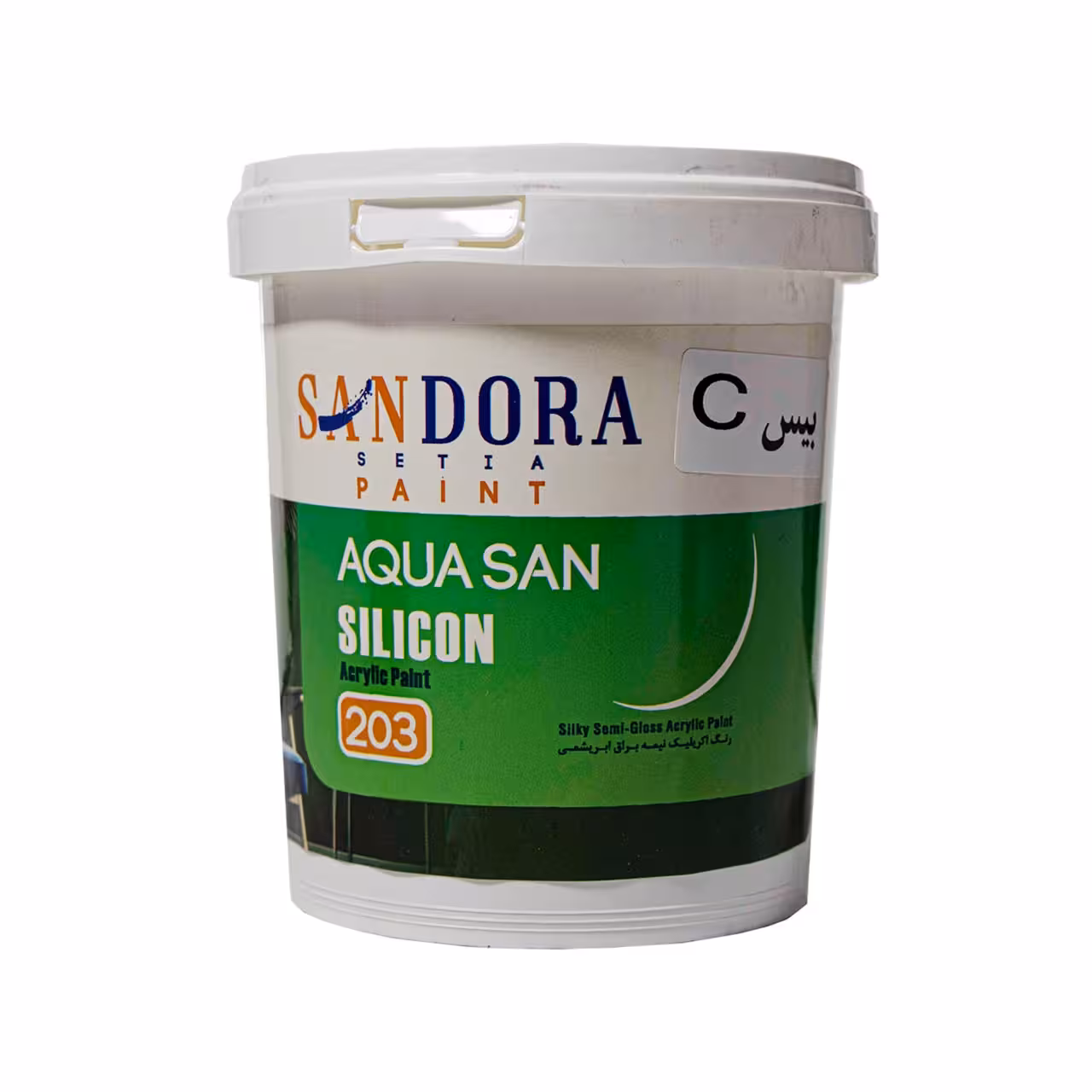 رنگ آکریلیک نیمه براق ابریشمی کد 203 بیس سی base c
