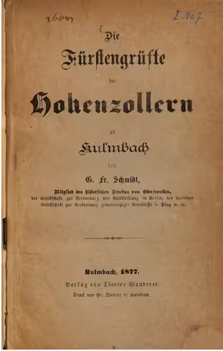 خرید و دانلود نسخه کامل کتاب Die Fürstengrüfte der Hohenzollern zu Kulmbach