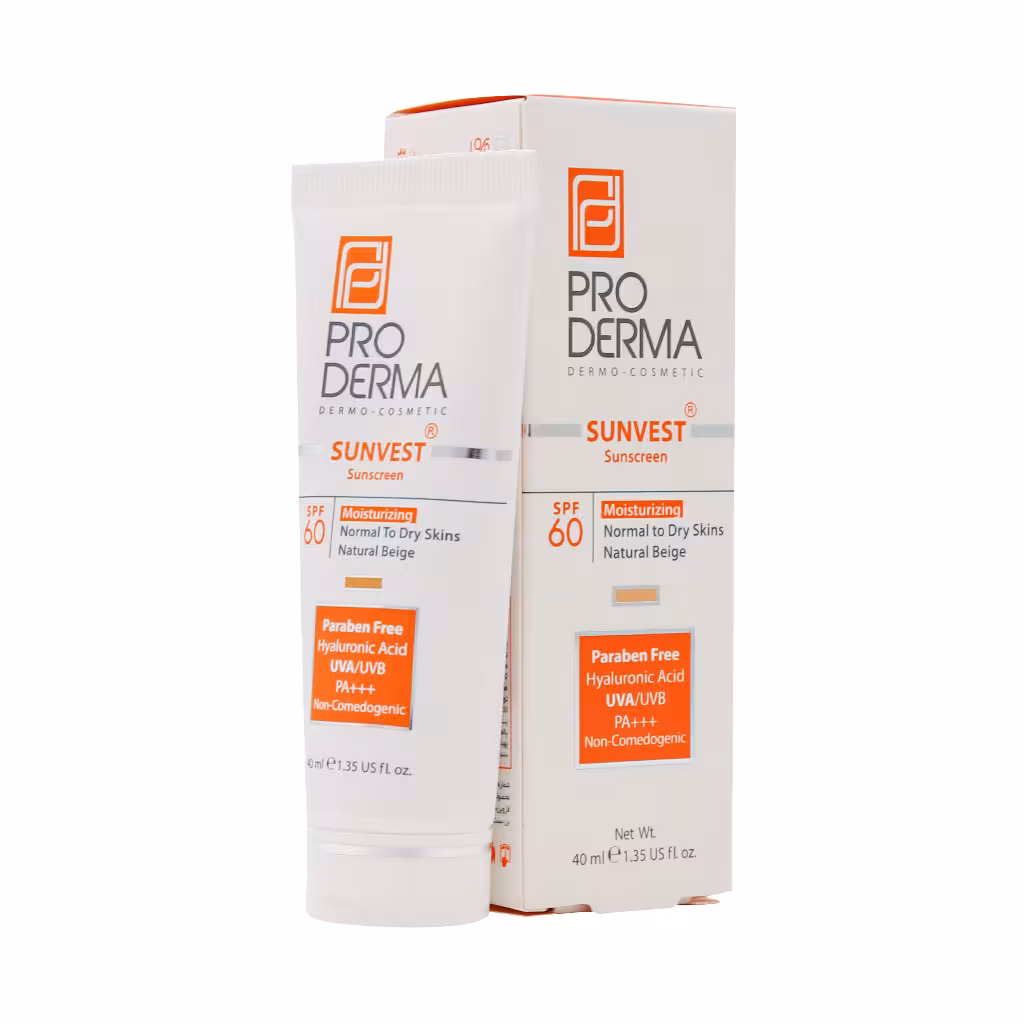 کرم ضد آفتاب SPF60 پوست های معمولی و خشک پرودرما SUNVEST  PRODERMA