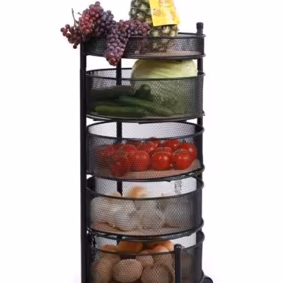 سبد سیب زمینی پیاز 5 طبقه چرخ دار