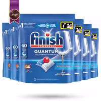 6 بسته قرص ماشین ظرفشویی فینیش Finish مدل کوانتوم Quantum بسته 60 عددی