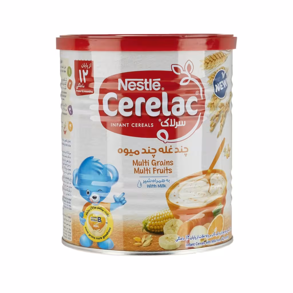 سرلاک چندغله و چندمیوه همراه شیر نستله - از پایان12 ماهگی