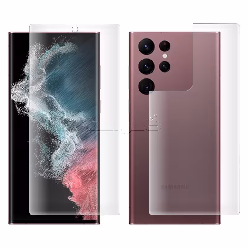 گلس هیدروژلی مات سامسونگ S22 Ultra به همراه محافظ پشت