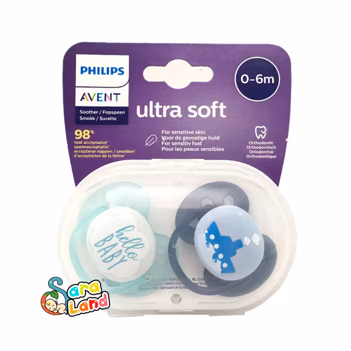 پستانک ارتودنسی اونت الترا سافت 6-0 ماه تکی جعبه باز مدل SCF222/01