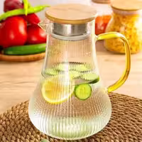 پارچ پیرکس درب بامبو آروو دسته رنگی arow-2784