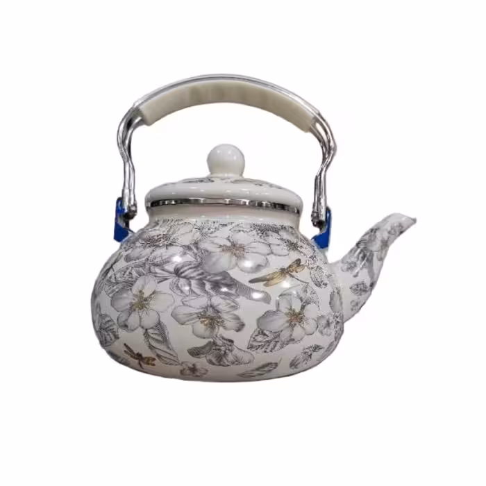 کتری لعابی یدی کونگ مدل گل طوسی