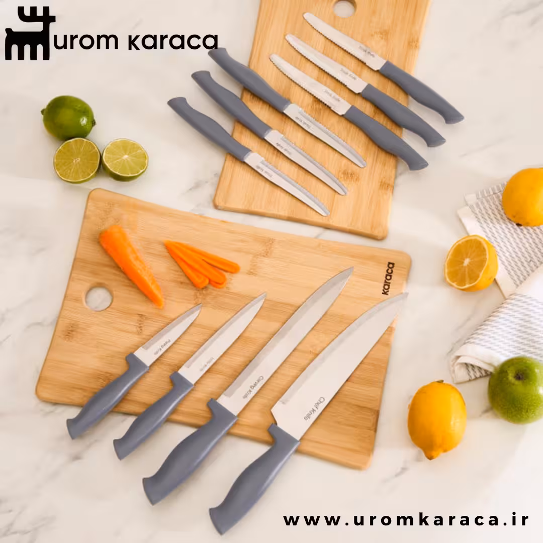 سرویس چاقو 10 پارچه کاراجا Apricot Strong طوسی