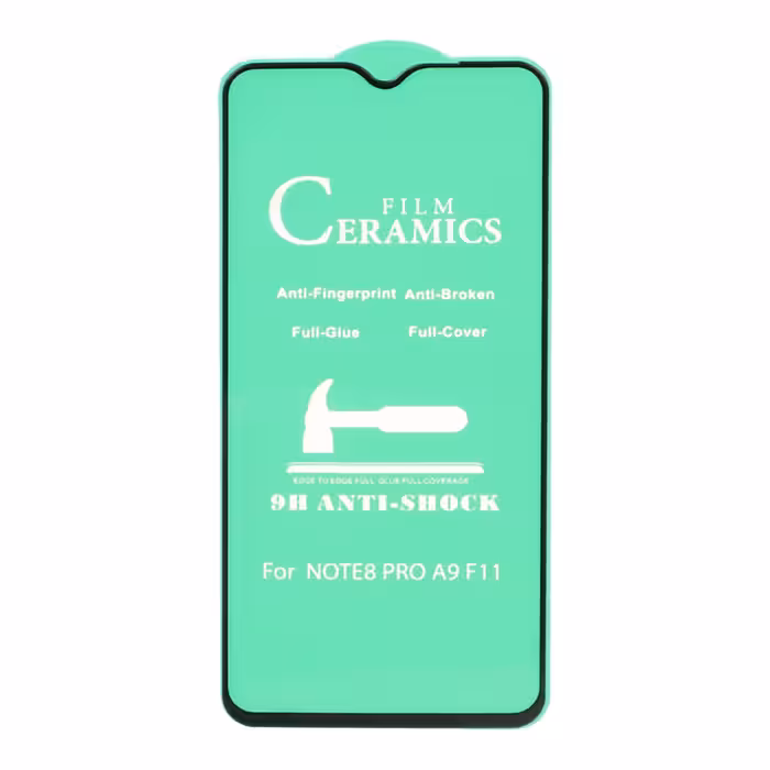 محافظ صفحه نمایش سرامیکی Xiaomi Redmi Note 8 Pro / Poco M3 / Redmi 9T / Note 9 4G - Full Cover - مشکی (بدون پک)