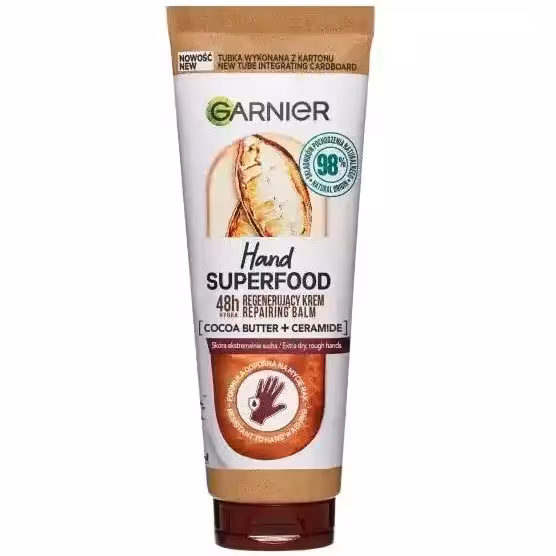 مشخصات، خرید و قیمت کرم ترمیم کننده دست گارنیر حاوی کره کاکائو مناسب پوست خشک حجم 75 میل ⭐️ ویان مارکت