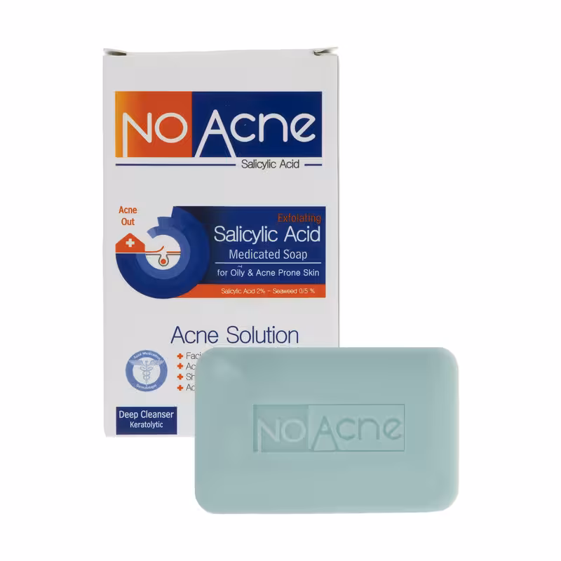 صابون نوآکنه حاوی سالیسیلیک اسید و جلبک دریایی حجم 100 گرم | No Acne Salicylic Asid Soap 100 g