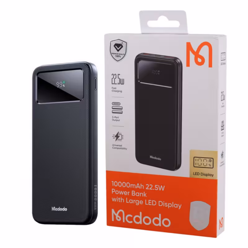 پاور بانک فست شارژ مک دودو مدل MC-422 QC PD 22.5W ظرفیت 10000 میلی آمپر ساعت