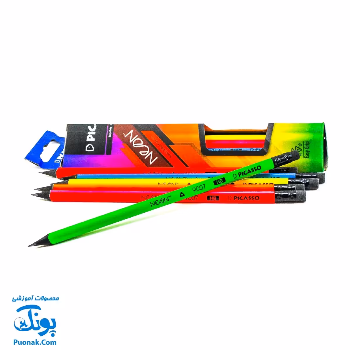 مداد مشکی نئون پیکاسو نئون پاکن بسته ی 12 عددی دار کد 9007