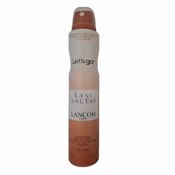 اسپری خوشبو کننده بدن  زنانه lets go لتس گو مدل la vi bel حجم 200 میلی لیتر | Let’s Go women’s Body Deodorant Spray Model la vi bel 200 ml