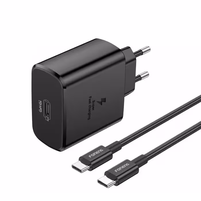 شارژر دیواری 45 وات فوننگ مدل S24 Ultra به همراه کابل تبدیل USB-C | کالا مکس