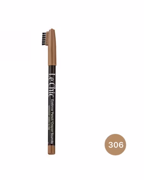 ⁨مداد ابرو لچیک (شماره 306 قهوه ای روشن) همراه با برس