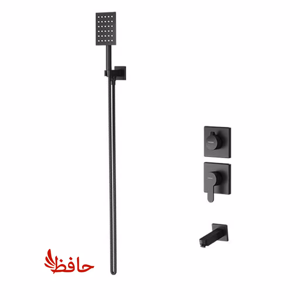 شیر حمام توکار راسان مدل ویوات فلت مشکی کلاس 4