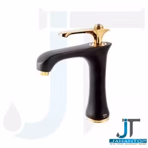 شیر روشویی اهرمی مشکی طلایی آریانا (مدل ونیز)