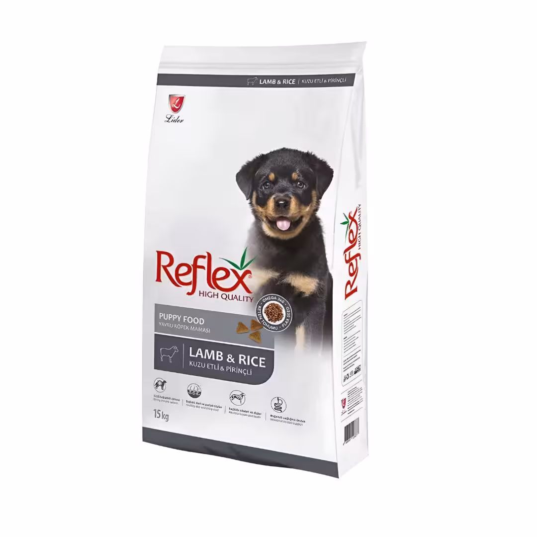 غذای خشک توله سگ برند رفلکس طعم بره و برنج 15کیلو