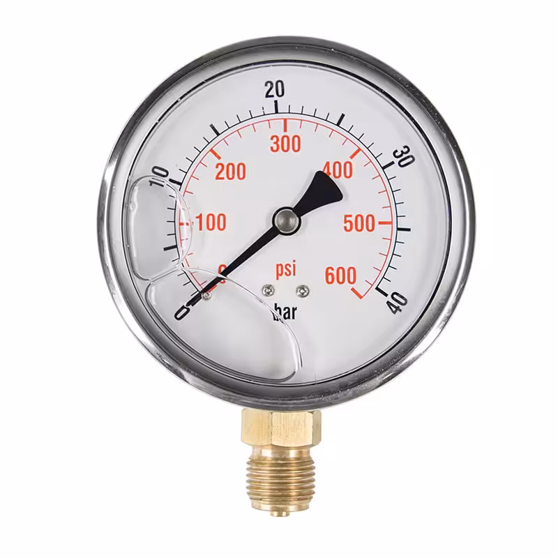گیج فشار صفحه 10 سانت روغنی 40 بار