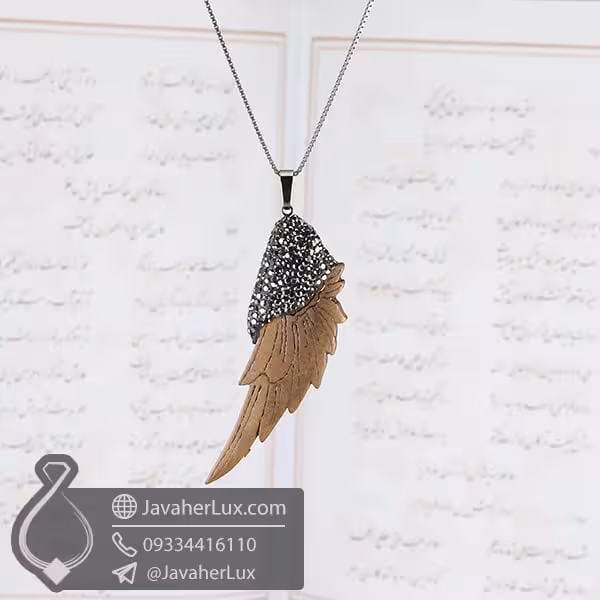گردنبند بال فرشته چوبی _ کد : 200296